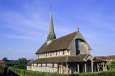 Saint-Jacques-et-Saint-Philippe timber-framed church of Lentilles,Aube department,Champagne-Ardenne region,France,Europe