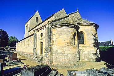 Romanesque church of Saint-Hilaire at Saint-Thierry, Marne department, Champagne-Ardenne region,France,Europe