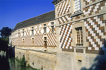 Facade of the former Saint Mary Convent on the Mau river bank,Chalons-en-Champagne, Marne department, Champagne-Ardenne region,France,Europe