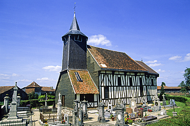 Timber-framed church of Chatillon-sur-Broue, Marne department, Champagne-Ardenne region,France,Europe