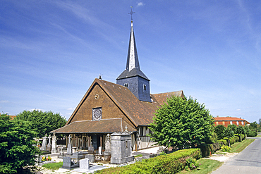 Half-timbered church of Outines, Marne department, Champagne-Ardenne region,France,Europe