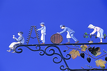 Wrought iron sign at Hautvillers, wine-producing village of Marne department, Champagne-Ardenne region,France,Europe