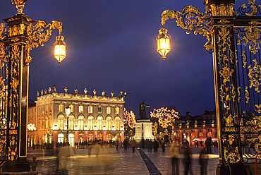 Rococo style gilded wrought iron gates by Jean Lamour,Museum of Fine Arts,Place Stanislas,Nancy,Meurthe-et-Moselle department,Lorraine region,France,Europe