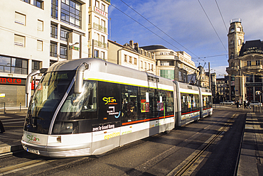 Tramway, Foch Avenue,Nancy,Meurthe-et-Moselle department,Lorraine region,France,Europe
