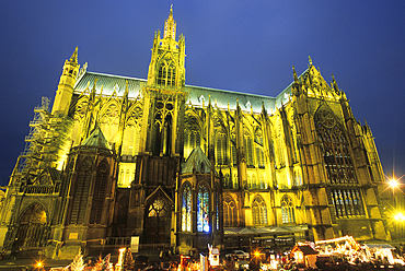 Crowd on Cathedral's square during the Saint Nicholas Day,Metz,Moselle department,Lorraine region,France,Europe