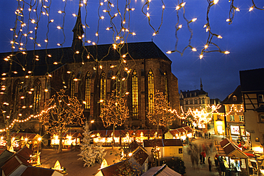 Christmas market,Dominicans square,Colmar,Haut-Rhin department,Alsace region,north-eastern France,Europe
