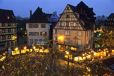Christmas market,Former customs House square,Colmar,Haut-Rhin department,Alsace region,north-eastern France,Europe