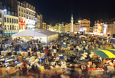 Braderie, street market on Grand Place, Lille,Nord department,Nord-Pas-de-Calais region,France,Europe