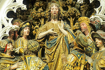 Part of relief depicting John the Baptist's life in the ambulatory surrounding the choir, Cathedral of Our Lady,Somme department,Picardy region,France,Europe