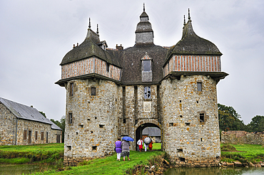 Gatehouse of the Manor de la Saucerie,La Haute-Chapelle,around Domfront,Orne department,Lower Normandy region,France,Western Europe