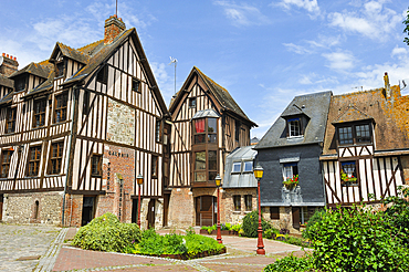 Half-timbered houses at Pont-Audemer, Eure department, Normandy region, France, Europe