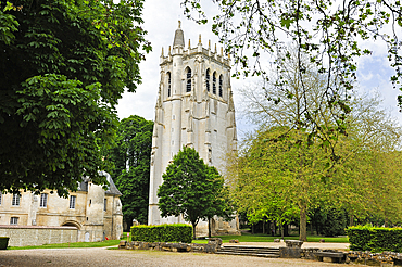 Tour Saint-Nicolas of Benedictine Abbey of Our Lady of Bec, Bec-Hellouin, labelled Les Plus Beaux Villages de France, Eure department, Normandie region, France, Europe