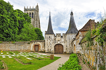Former main entrance of the Benedictine Abbey of Our Lady of Bec, Bec-Hellouin, labelled Les Plus Beaux Villages de France, Eure department, Normandie region, France, Europe