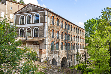 Former magnanery at Aulas village of Cevennes range on the Coudoulous River bank,Gard department,Languedoc-Roussillon region,France,Europe