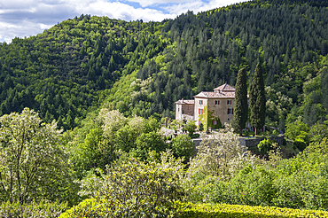 Castle of Mandagout, near Le Vigan,Cevennes Mountains Range,Gard department,Languedoc- Roussillon region,France,Europe