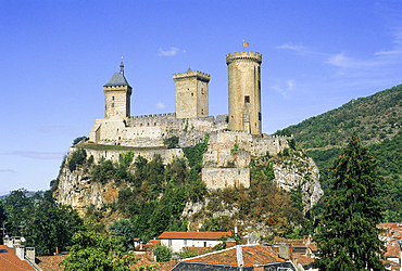 City and castle of Foix, Ariege department,Occitanie region,France,Europe