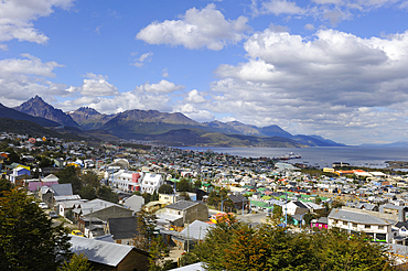 View of Ushuaia, Tierra del Fuego, Patagonia, Argentina, South America