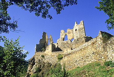 Chateau d'Usson, former Cathar fortress, Donezan region, Aude River valley,Ariege department, Occitanie region,France,Europe