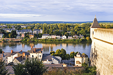 Loire River banks viewed from the Chateau de Saumur, Maine-et-Loire department, Pays de la Loire region, France, Europe