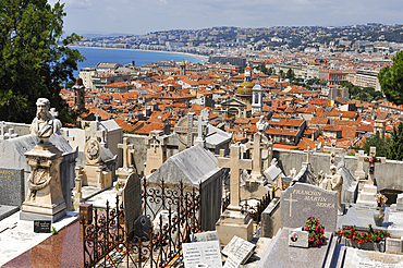 Cemetery on the Castle'sHill, Nice,Alpes-Maritimes department,Provence-Alpes-Cote d'Azur region,southeast of France,Europe.