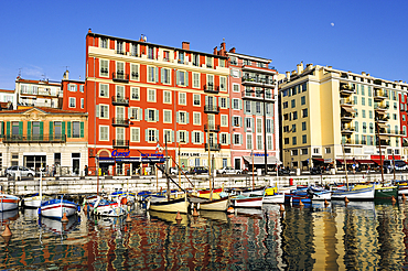 Harbour of Nice, Alpes-Maritimes department, Provence-Alpes-Cote d'Azur region, southeast of France, Europe.