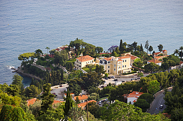 View from the old perched village of Roquebrune-Cap-Martin, Alpes-Maritimes department,Provence-Alpes-Cote d'Azur region,southeast of France,Europe.