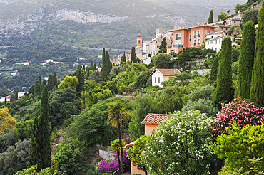 Old perched village of Roquebrune-Cap-Martin, Alpes-Maritimes department,Provence-Alpes-Cote d'Azur region,southeast of France,Europe.