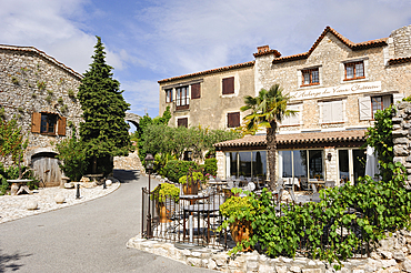 Vieux Chateau square, perched village of Cabris, Alpes-Maritimes department,Provence-Alpes-Cote d'Azur region,southeast of France,Europe.