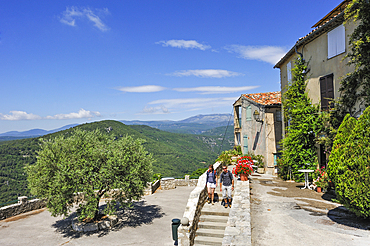 Viewpoint Square over the Siagne valley,Saint-Cezaire-sur-Siagne,Alpes-Maritimes department,Provence-Alpes-Cote d'Azur region,southeast of France,Europe.