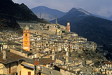 Village of Tende in the Roya valley, Mercantour National Park, Alpes-Maritimes department, Provence-Alpes-Cote d'Azur region, France, Europe