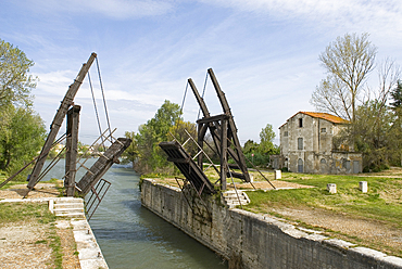 Langlois Bridge (French: Pont Langlois) was a drawbridge in Arles which has been the subject of several paintings by Vincent van Gogh,Camargue, Bouches-du-Rhone department, Provence-Alpes-Cote d'Azur region, France, Europe