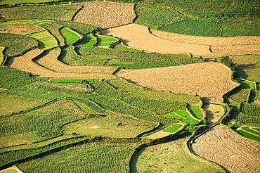Paddy-fields around Tam Son village viewed from Quan Ba Pass on the road to Yen Minh,Ha Giang province, Northern Vietnam, Southeast Asia