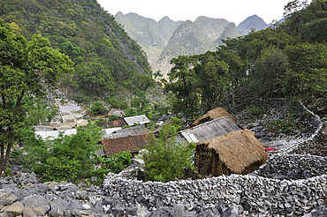 Hamlet mountain village near Sa Phin, Dong Van plateau,Ha Giang province, Northern Vietnam, Southeast Asia