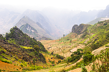 Mountainous landscape near Dong Van, Ha Giang province, Northern Vietnam, Southeast Asia