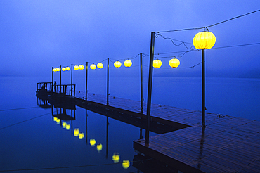 Sun Moon Lake at dusk, the largest natural lake in Taiwan also known as Formosa,Republic of China, East Asia