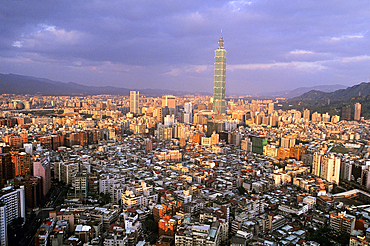 Taipei 101 is a landmark skyscraper located in Xinyi District, Taipei.The building was the world's tallest until it was surpassed in height by the Burj Khalifa on July 21, 2007.Taiwan also known as Formosa,Republic of China, East Asia