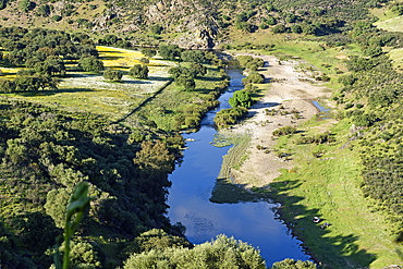 Ardila River viewed from the Noudar Castle, Noudar Nature Park, near Barrancos, Alentejo region, Portugal, southwertern Europe