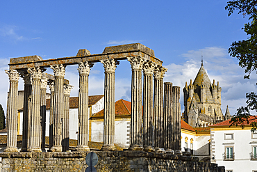 Roman Temple of Evora, Alentejo region, Portugal, southwertern Europe