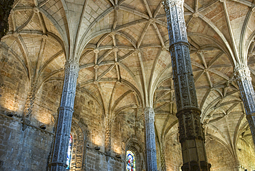 Interior of the Church of Santa Maria,Jeronimos Monastery, Lisbon, Portugal, Europe