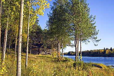Bank of the Kemijoki River, Savukoski region,Lapland,Finland, Northern Europe