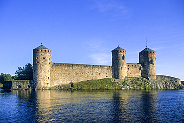 Olavinlinna medieval castle of Savonlinna, South Savonia region,Finland, Northern Europe