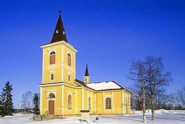 Wooden Church at Muonio,Lapland,Finland, Northern Europe