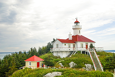 Lighthouse on Pot a l'Eau-de-Vie islands, Quebec province, Canada, North America