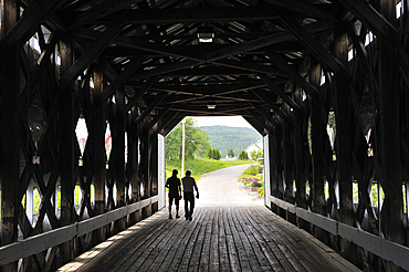 Covered bridge, Saguenay National Park, Riviere-Eternite district, Province of Quebec, Canada, North America