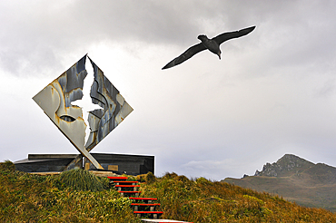 Monument in memory of departed sailors, Horn island, Tierra del Fuego, Patagonia, Chile, South America