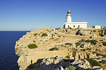 Lighthouse at Cape Cavalleria on the North Coast of Menorca, Balearic Islands, Spain, Mediterranean, Europe