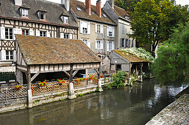 Former wash house on Eure River bank, Chartres, Eure-et-Loir department, Centre, France, Europe