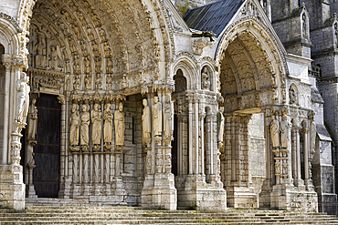 North portal of the north facade of the Cathedral, UNESCO World Heritage Site, Chartres, Eure-et-Loir department, Centre region, France, Europe