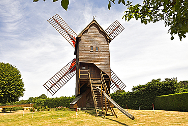 Windmill called Pelard at Bouville, Beauce, Eure-et-Loir department, Centre-Val-de-Loire region, France, Europe