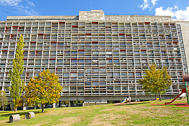 Unite d'habitation, Le Corbusier site, Firminy, Saint-Etienne, Loire department, Auvergne-Rhone-Alpes region, France, Europe